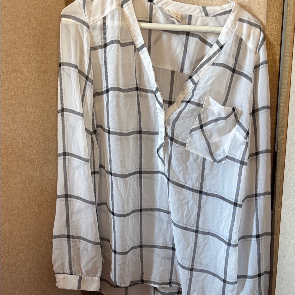 Merona Sheer Plaid Shirt Small